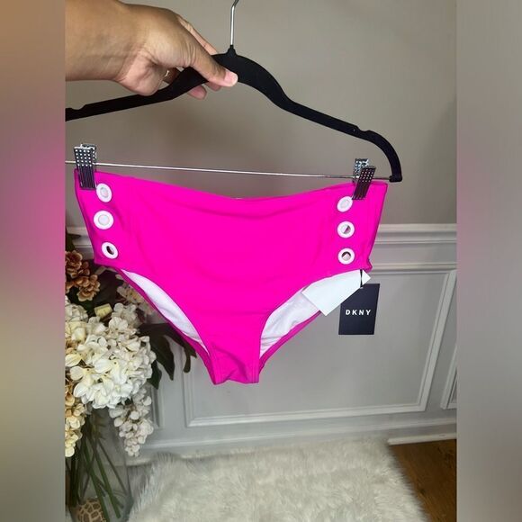 NWT DKNY Women's Standard High Waisted Full Coverage Bikini Bottom Bathing Suit - Picture 4 of 7